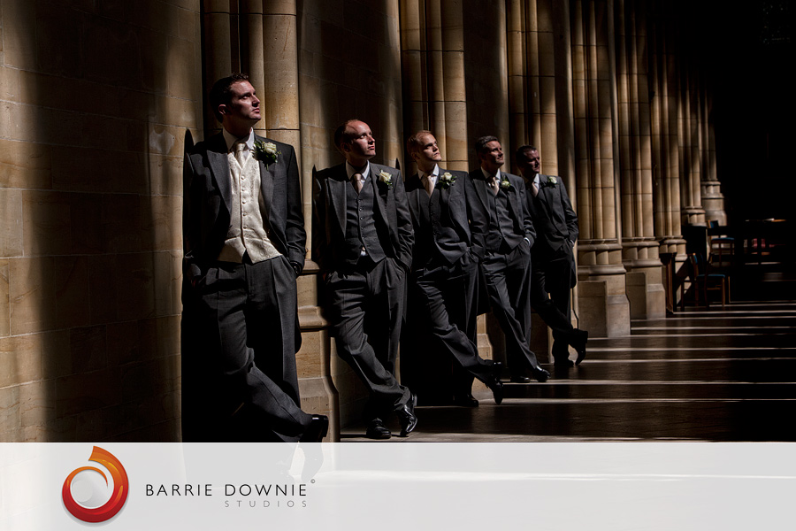 groomsmen at lancing college wedding by barrie downie Heather & Jonathan's wedding at Lancing College Chapel 1