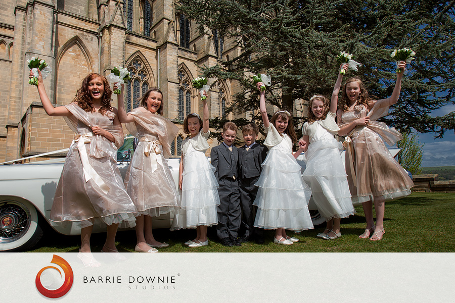 lancing college bridesmaids Heather & Jonathan's wedding at Lancing College Chapel 2