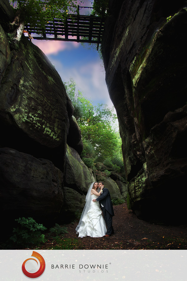 high rocks wedding bride and groom in the rocks