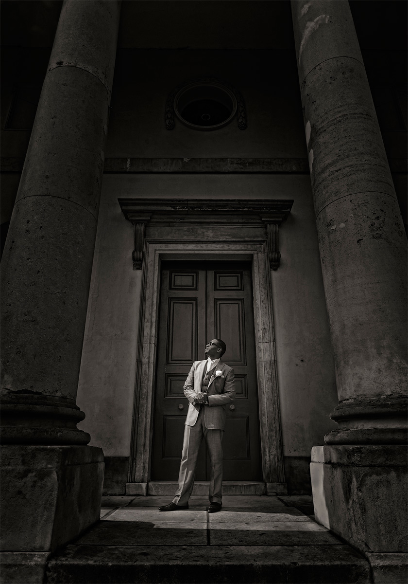 Groom at London wedding church