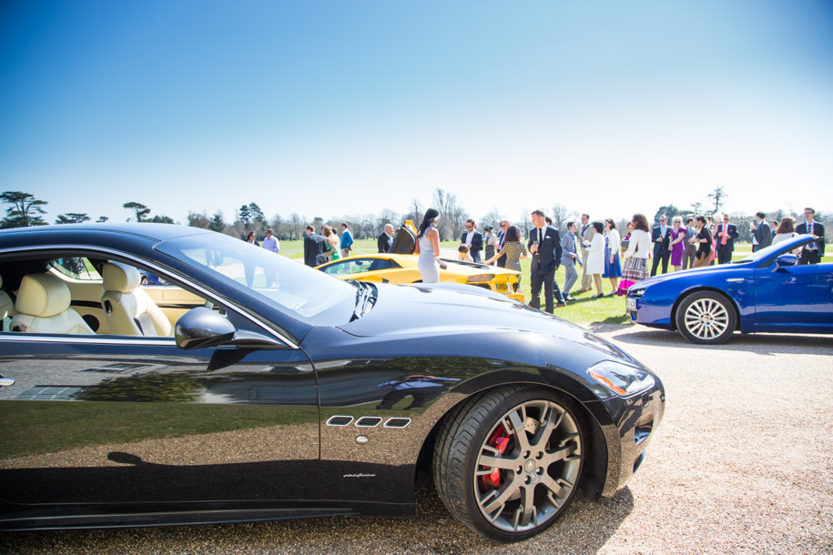 maserati wedding car at goodwood west sussex wedding