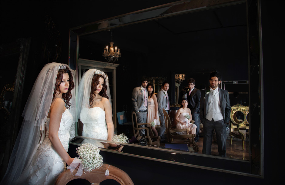 iranian wedding group in mirror