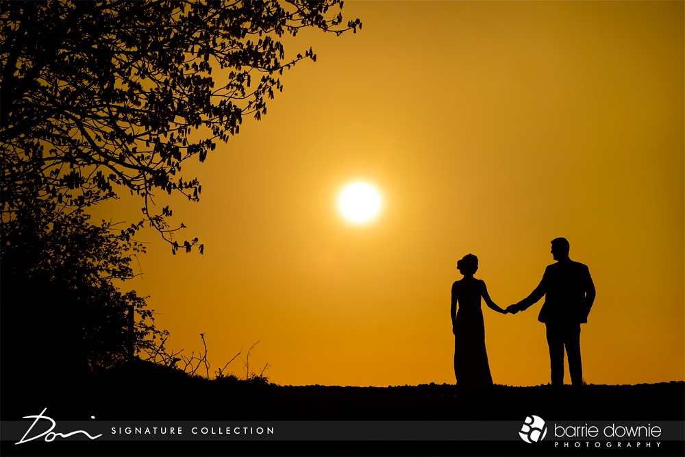 southend-barns-wedding-venue-sunset-bride-and-groom