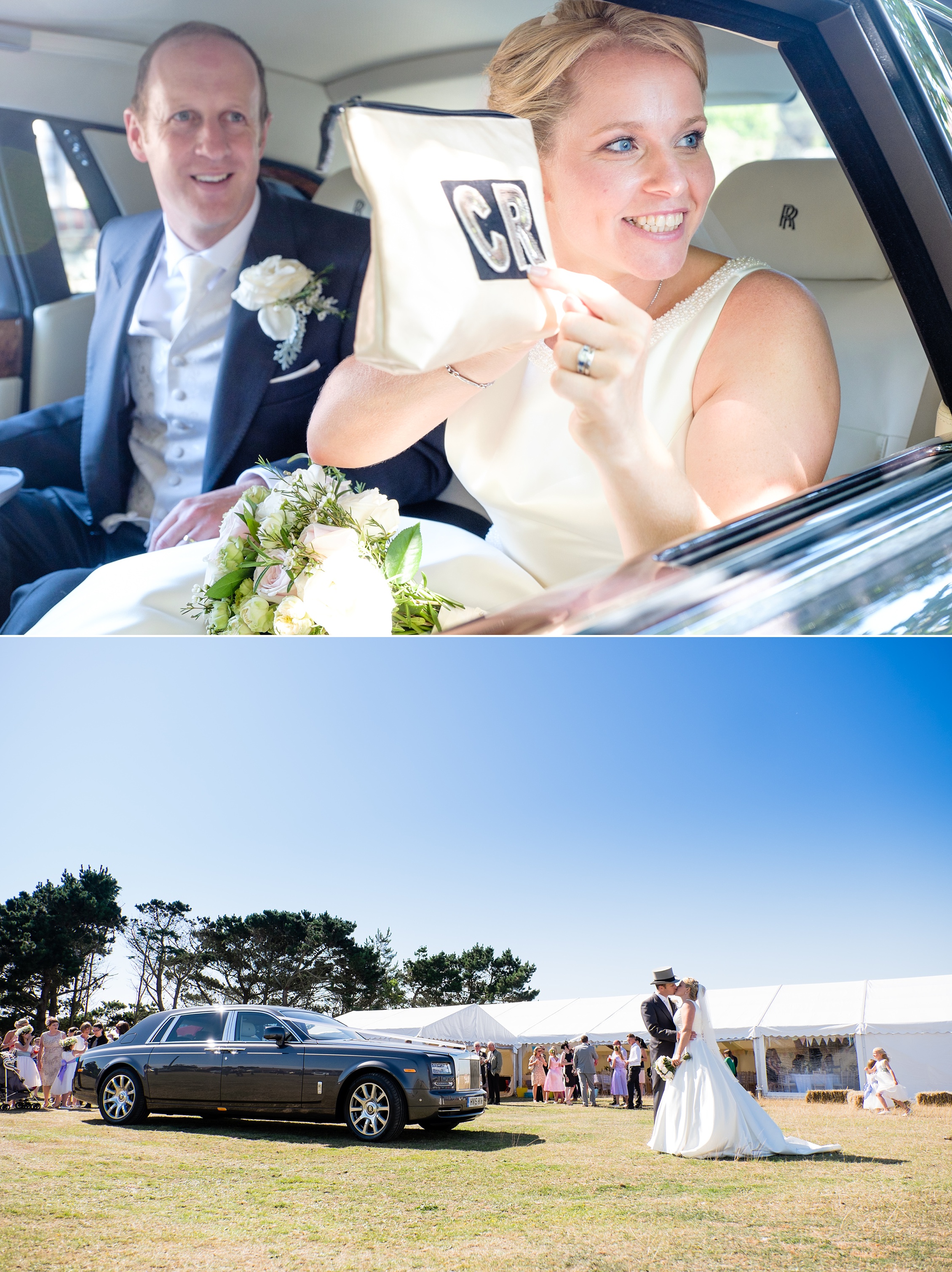rolls royce wedding car at sussex weddding