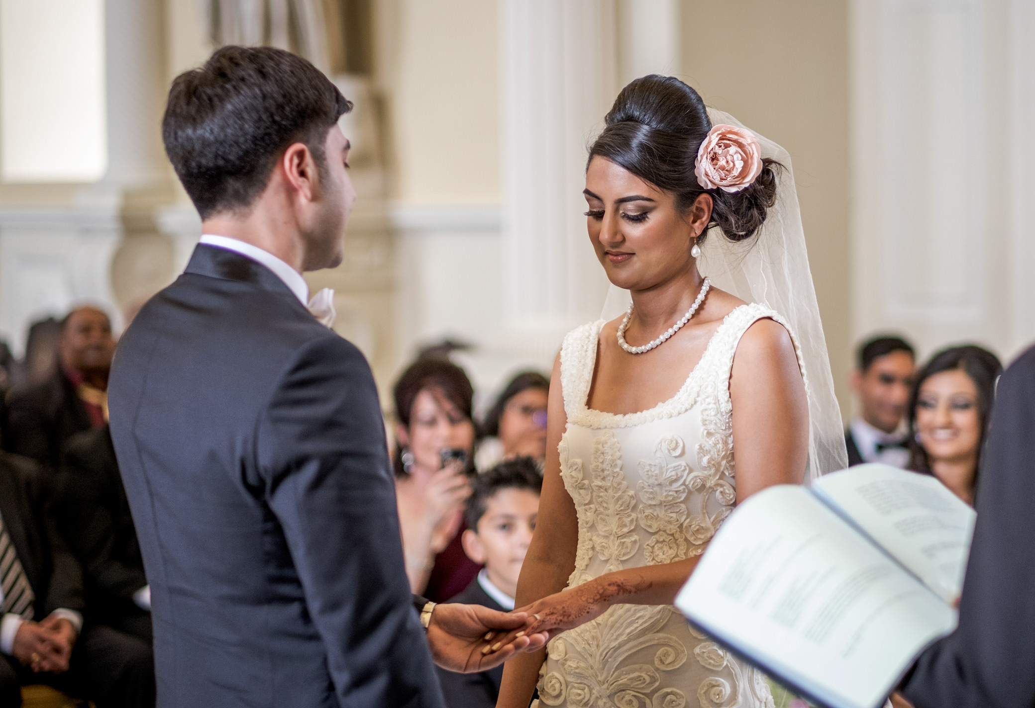 Bride and groom during their ceremony at Syon Park, London