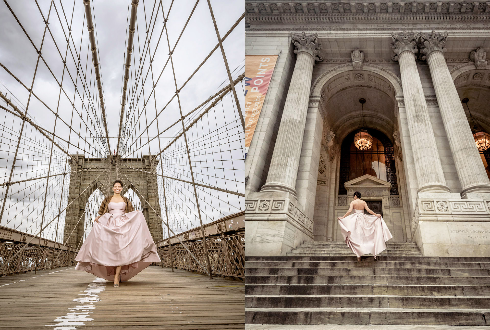 Bride during a pre-wedding photoshoot in New York