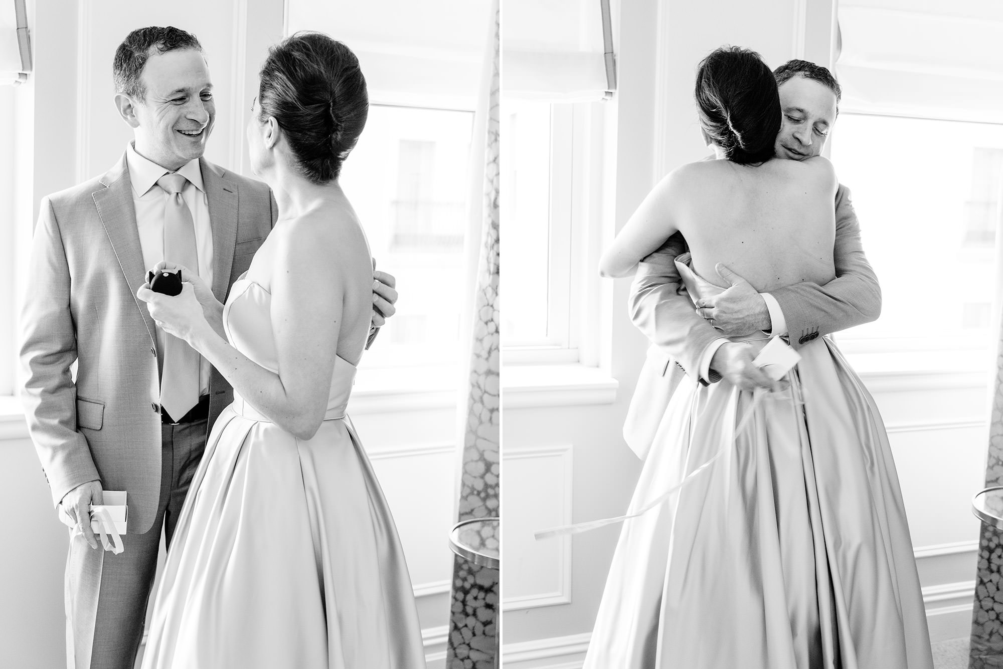 Couple embracing at the Plaza Hotel, New York