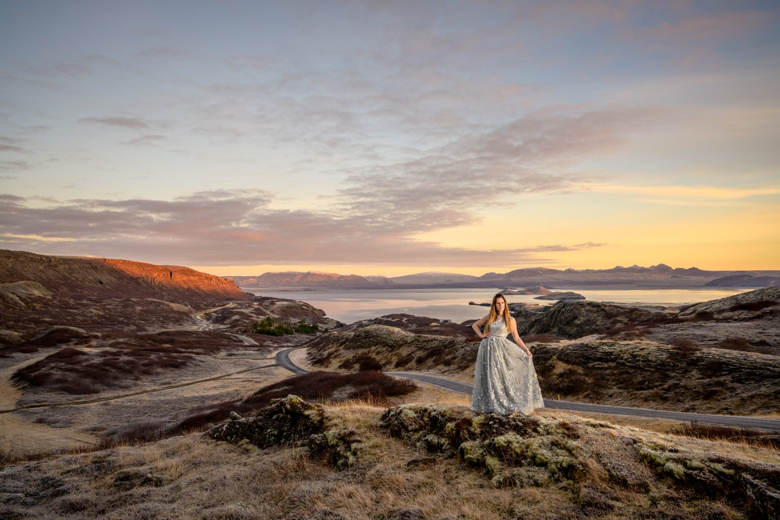 Couple at sunrise on an Iceland pre-wedding shoot