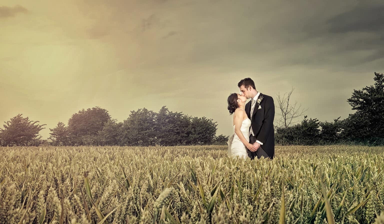 Couple at sunset at Southend Barns, Sussex