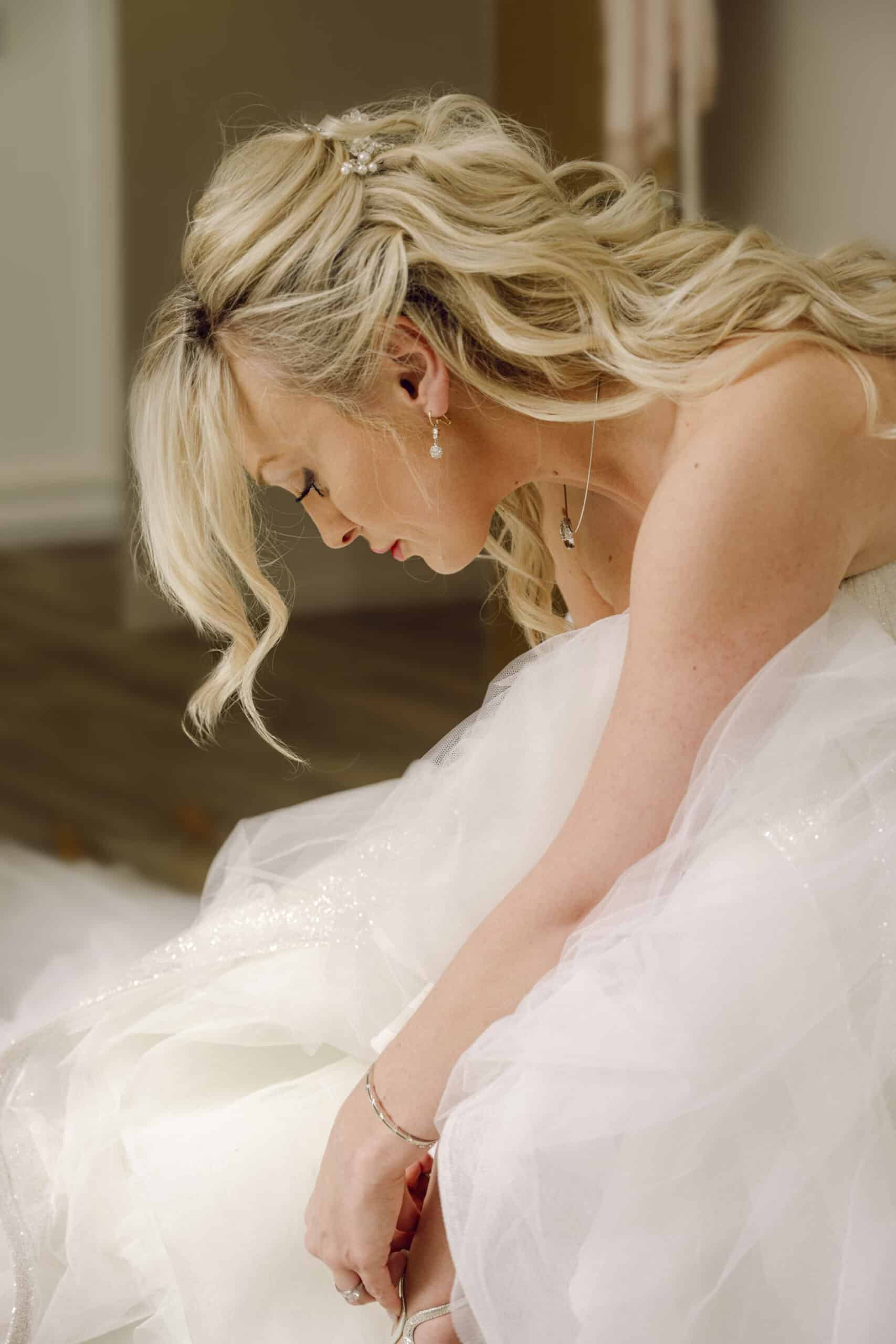 Editorial-style wedding portrait, London