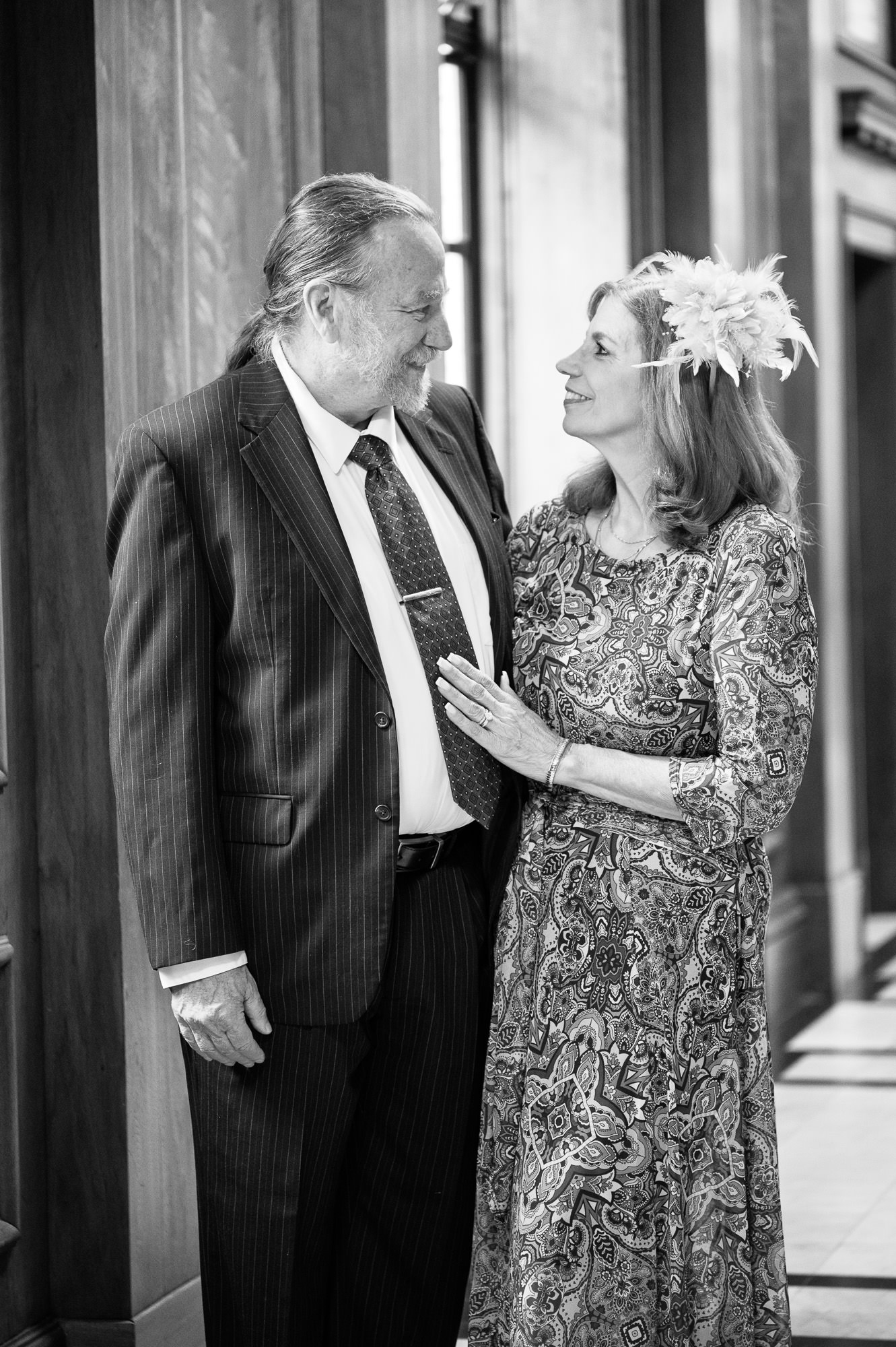The bride's parents before the ceremony at Old Marylebone Town Hall