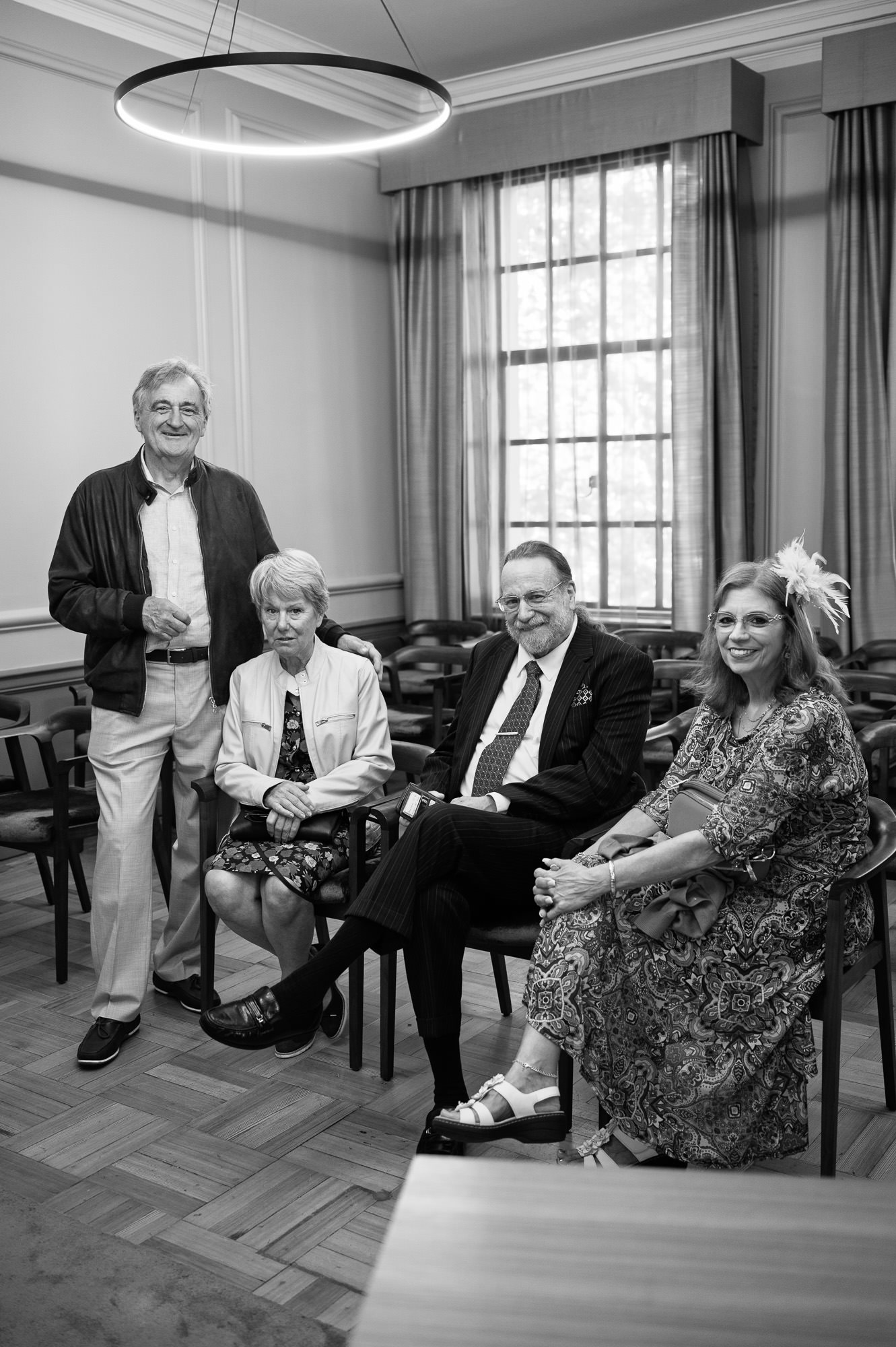 Family waiting in the Knightsbridge Room before the ceremony