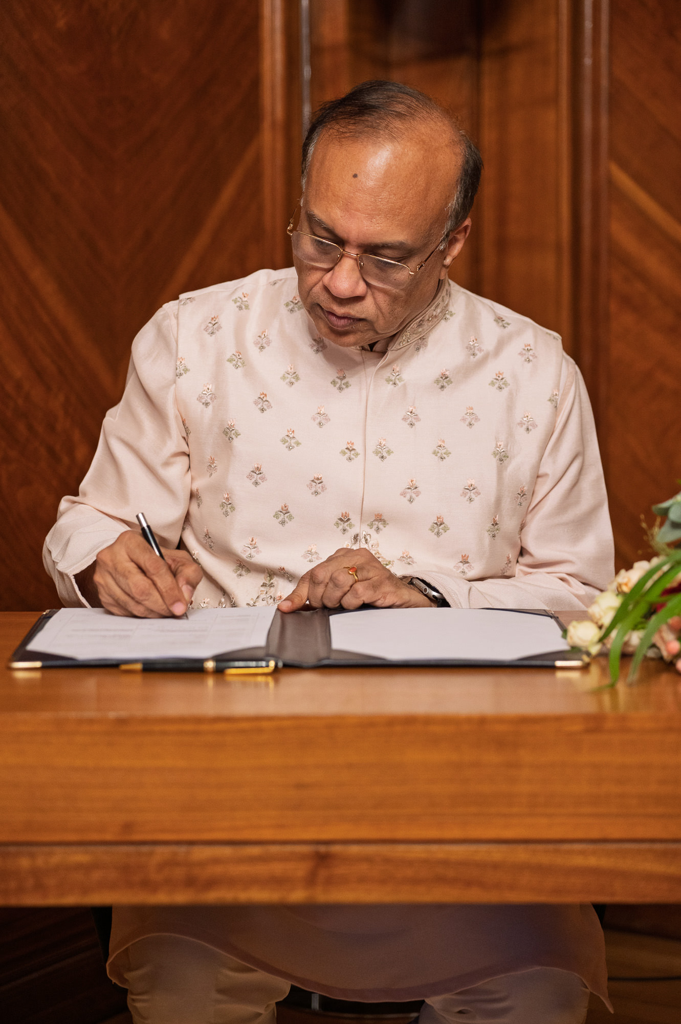 Witness signing the register at Old Marylebone Town Hall