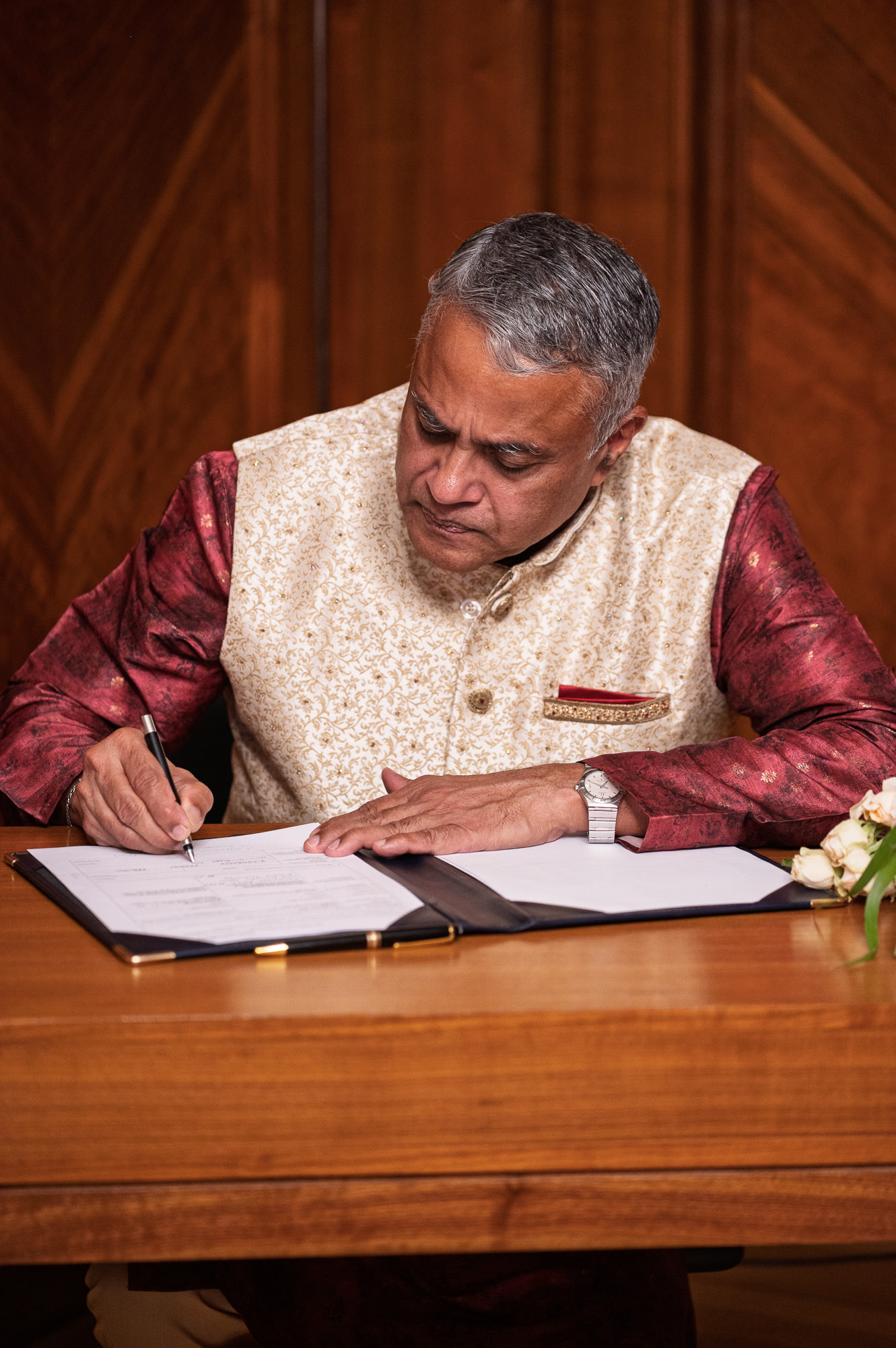 Second witness signing the register in the Paddington Room