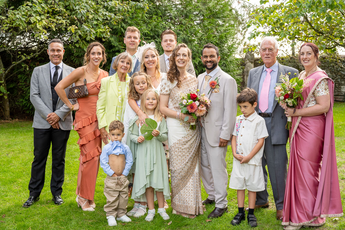 A family group photograph with the children